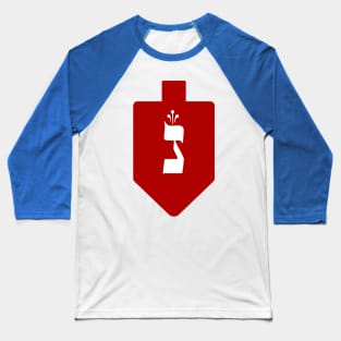 Red Dreidel with the Letter Nun Baseball T-Shirt